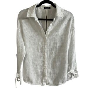 Flowy Ivory Button Down Women's Shirt
